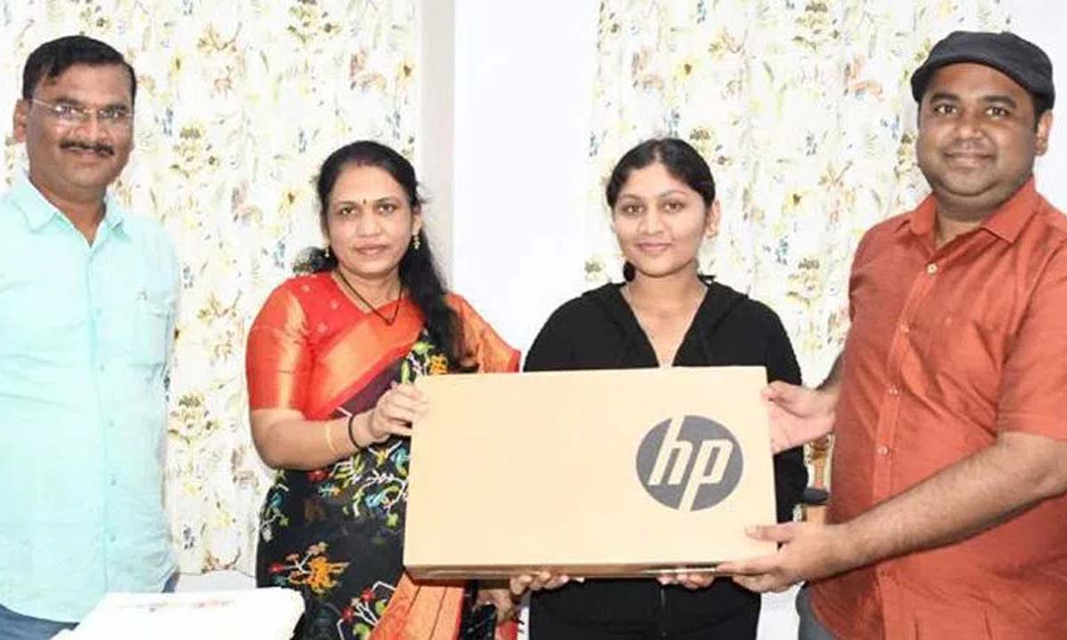 Adilabad: Three students got laptops under Crucial Welfare Fund