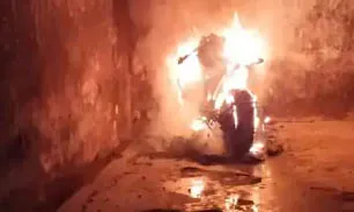 Someone set teacher's bike on fire, it burnt to ashes