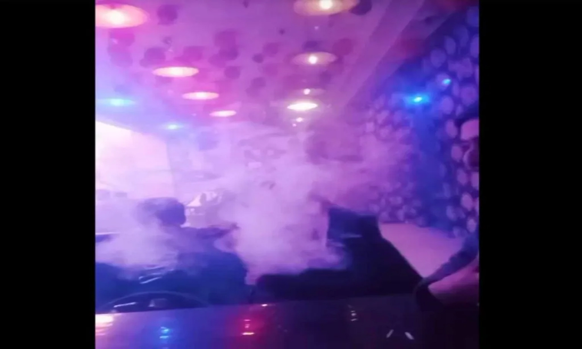 Minors smoking hookah in hookah bar, watch video