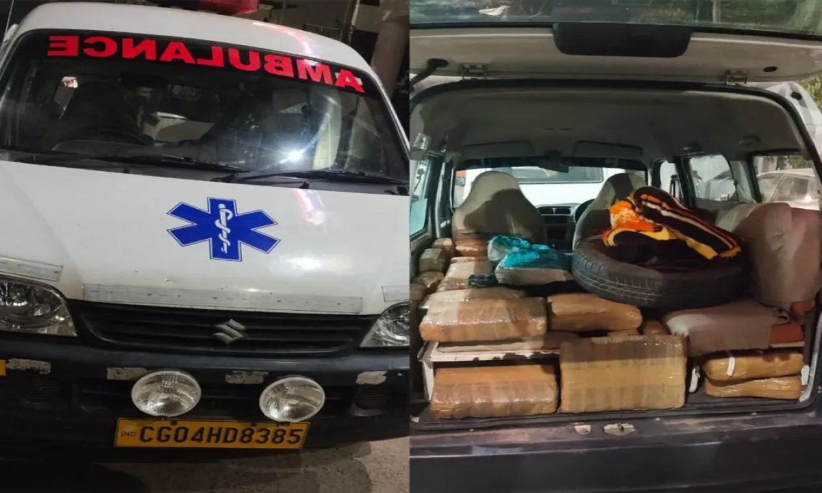 3 quintals of ganja found in ambulance in Raipur