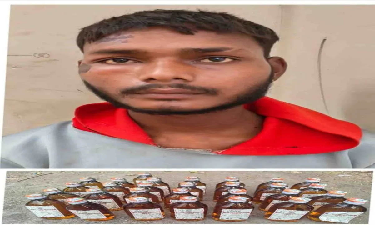 A criminal selling illegal liquor near Narayya pond arrested