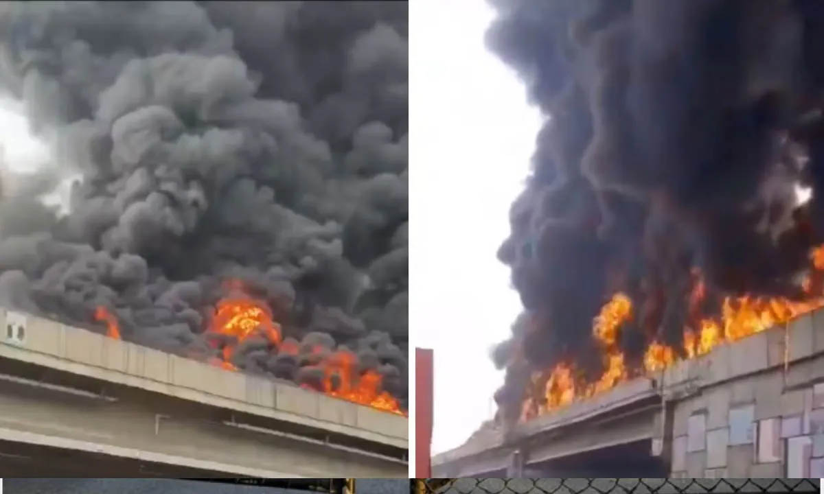 Massive fire breaks out in fuel tanker, entire fly-over burnt to ashes, watch LIVE VIDEO