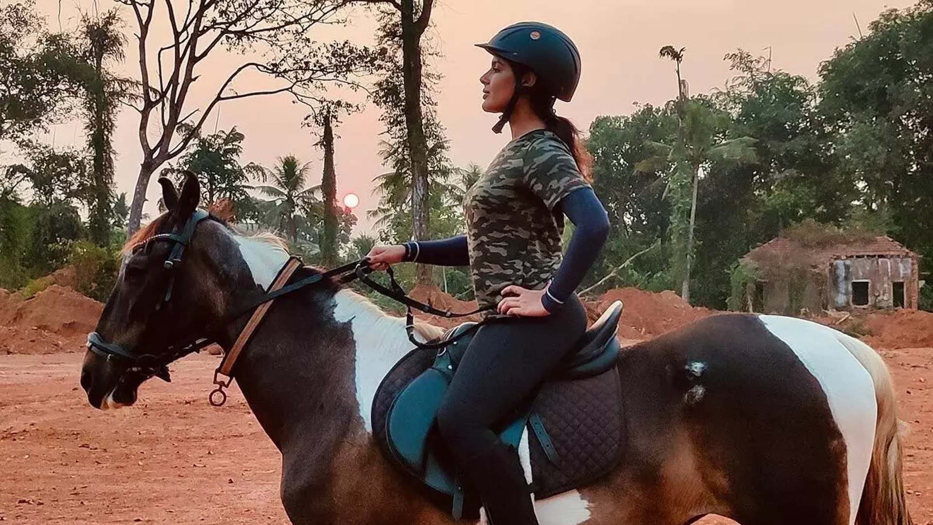 Samyuktha showcases her commitment for films; undergoes rigorous horse-riding training