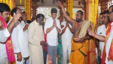 TDP leader Dr. Pemmasani Chandrashekhar offered prayers in temples.