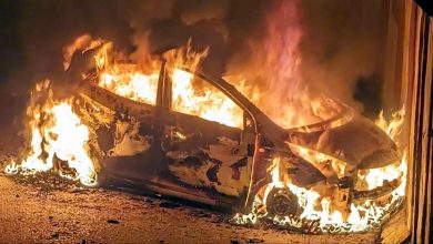 Army soldier's car caught fire after hitting the wall late at night, soldier burnt alive
