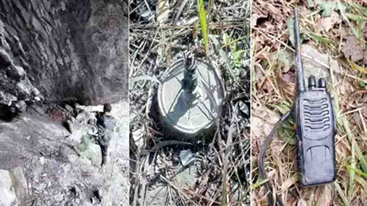 Security forces recovered IED and wireless sets in Surankote area of Poonch district on Sunday