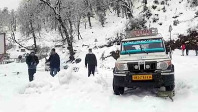 The last village of China border area in Chamoli is covered with three feet of snow these days