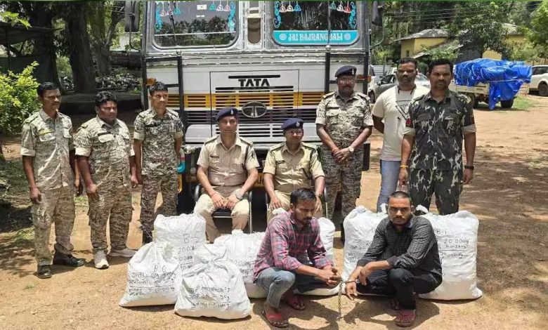 Ganja worth Rs 11 lakh found in passing truck Raipur, two arrested