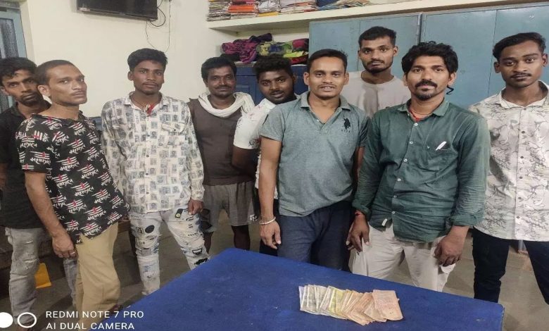 9 gamblers arrested for gambling near Mahanadi