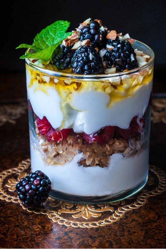 Morning curd and fruit parfait for kids