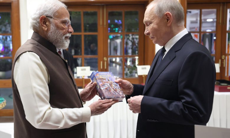 PM Modi presented a Russian translation of the Bhagavad Gita to Putin.