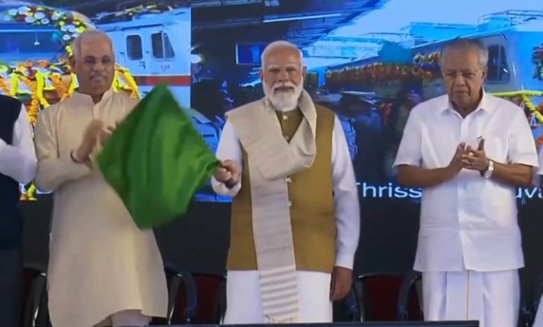 PM Modi flagged off three new Amrit Bharat Express trains from Thiruvananthapuram.
