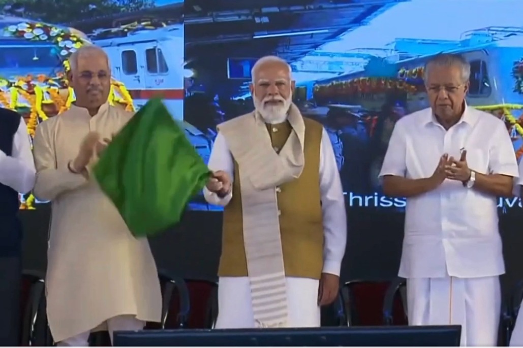 PM Modi flagged off three new Amrit Bharat Express trains from Thiruvananthapuram.